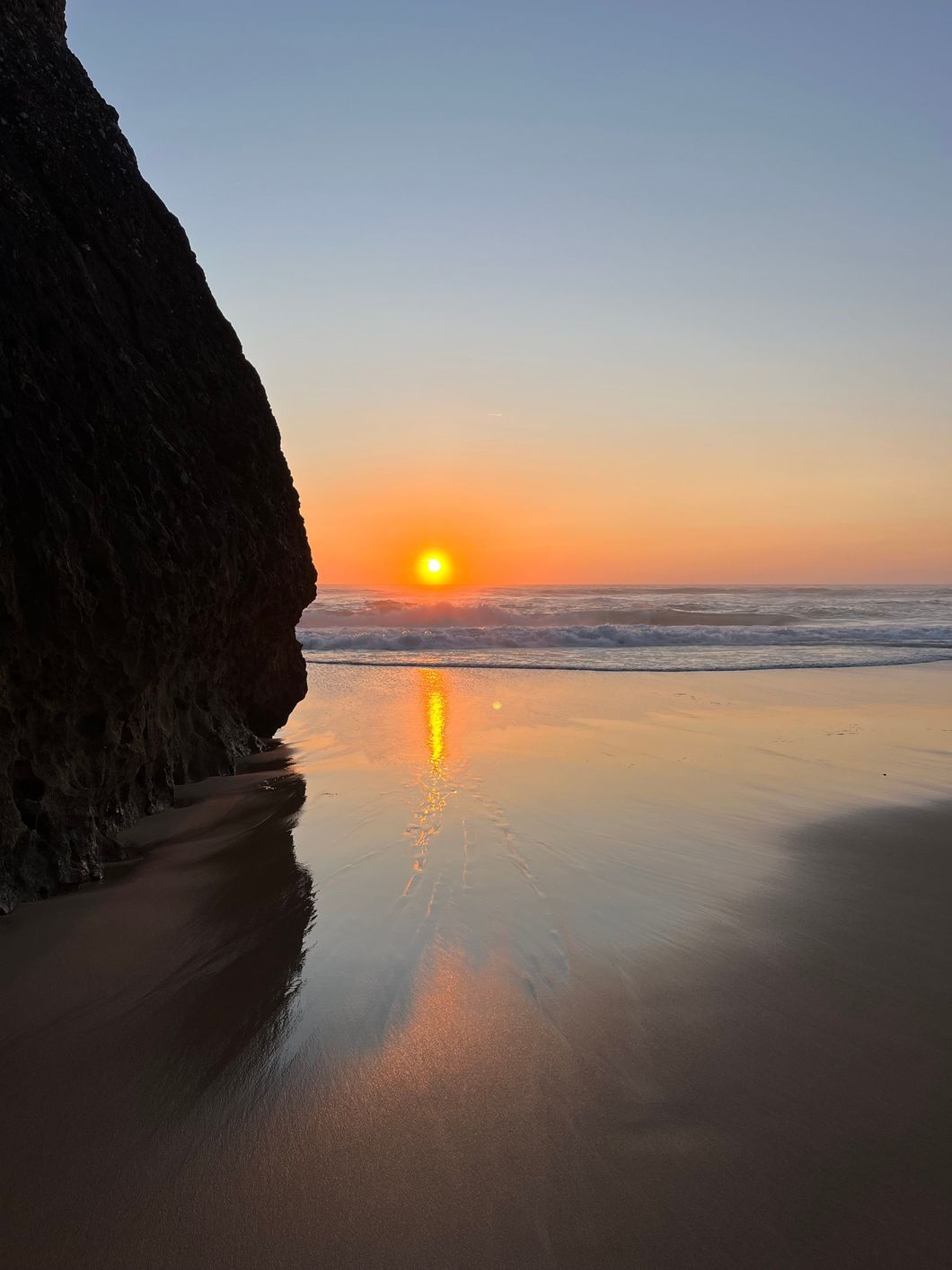 Sunset over the coast in Portugal
